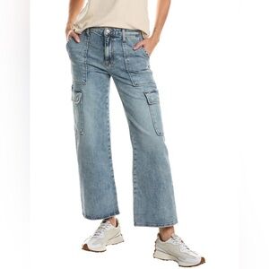 HUDSON Jeans Rosalie Avila High Waist Wide Leg Cargo Utility Crop Blue Size 29